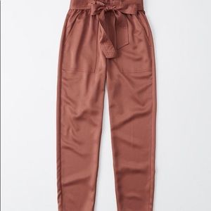 Satin High Wasted Pants with Utility Pockets